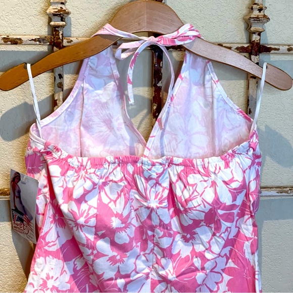 NWT Leti Pink & white floral halter top - Picture 4 of 16